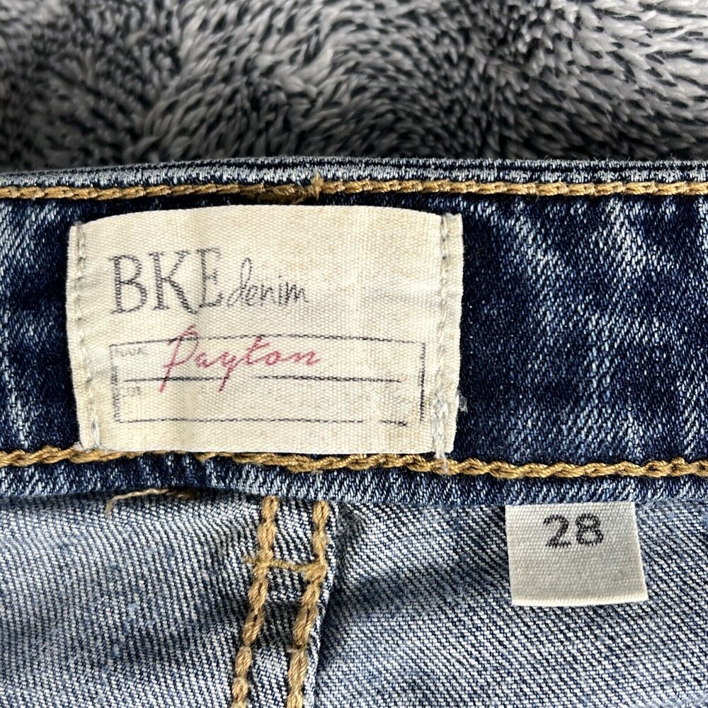 BKE Payton Jeans Womens 28R Blue Denim Cropped Mid-Rise Distressed Stretch - Picture 9 of 16